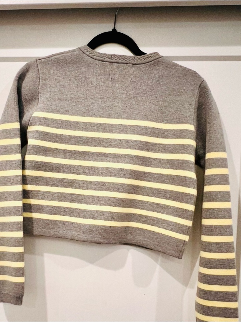 Scotch & Soda Amsterdam Striped Cardigan XS Gray Yellow Button Front NWT - Picture 3 of 9